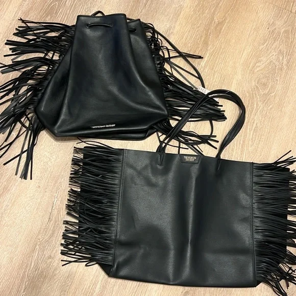 Victoria Secret fringe backpack and tote bag - Picture 1 of 15